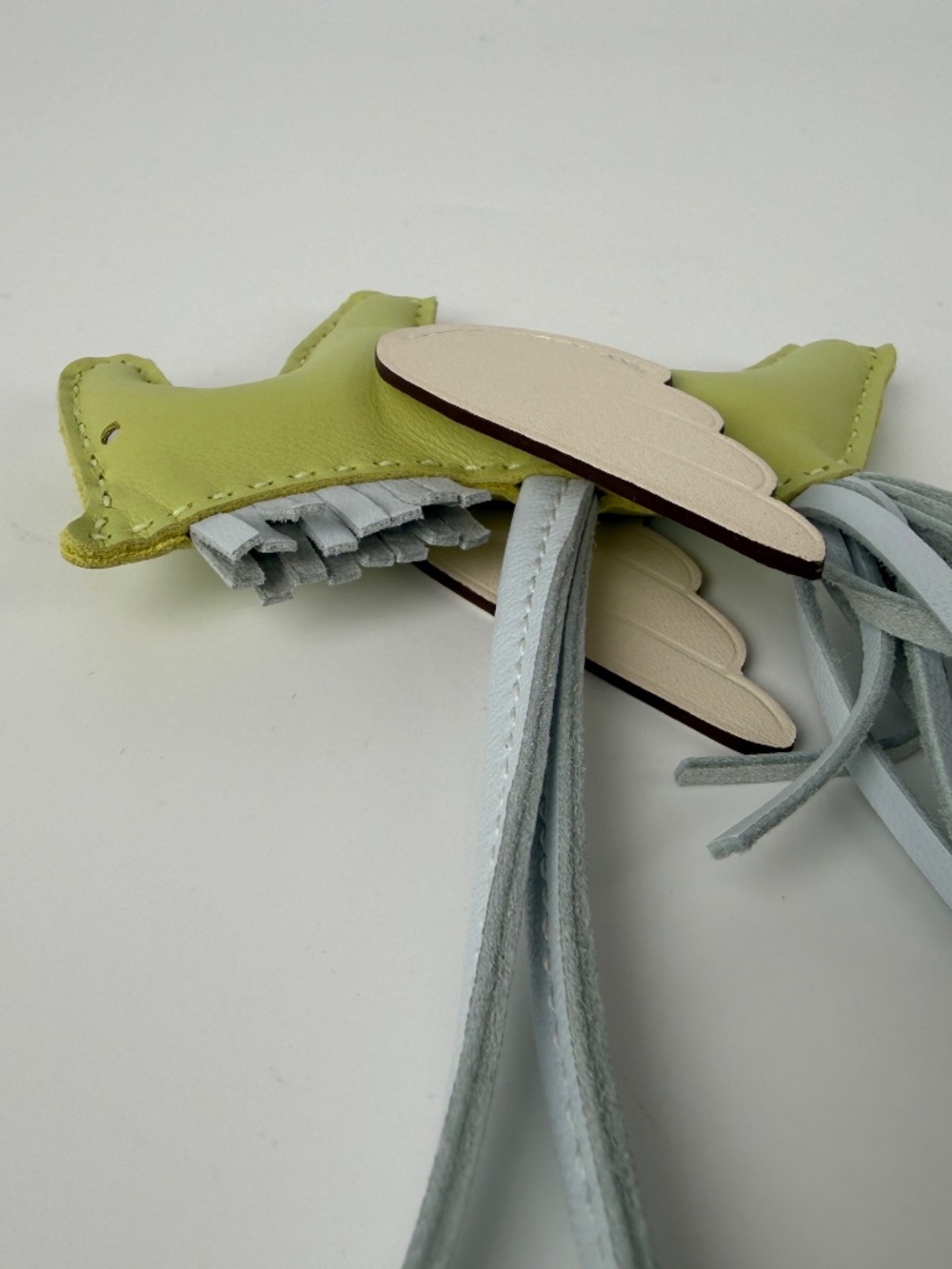 Hermes Pegase Rodeo Grigri Milo Jaune Bourgeon Bleu Brume Nata Lambskin PM Charm - Picture 7 of 10